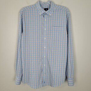 Johnnie-O Novak Prep-Formance Button Down Shirt Long Sleeve Plaid Blue Size M